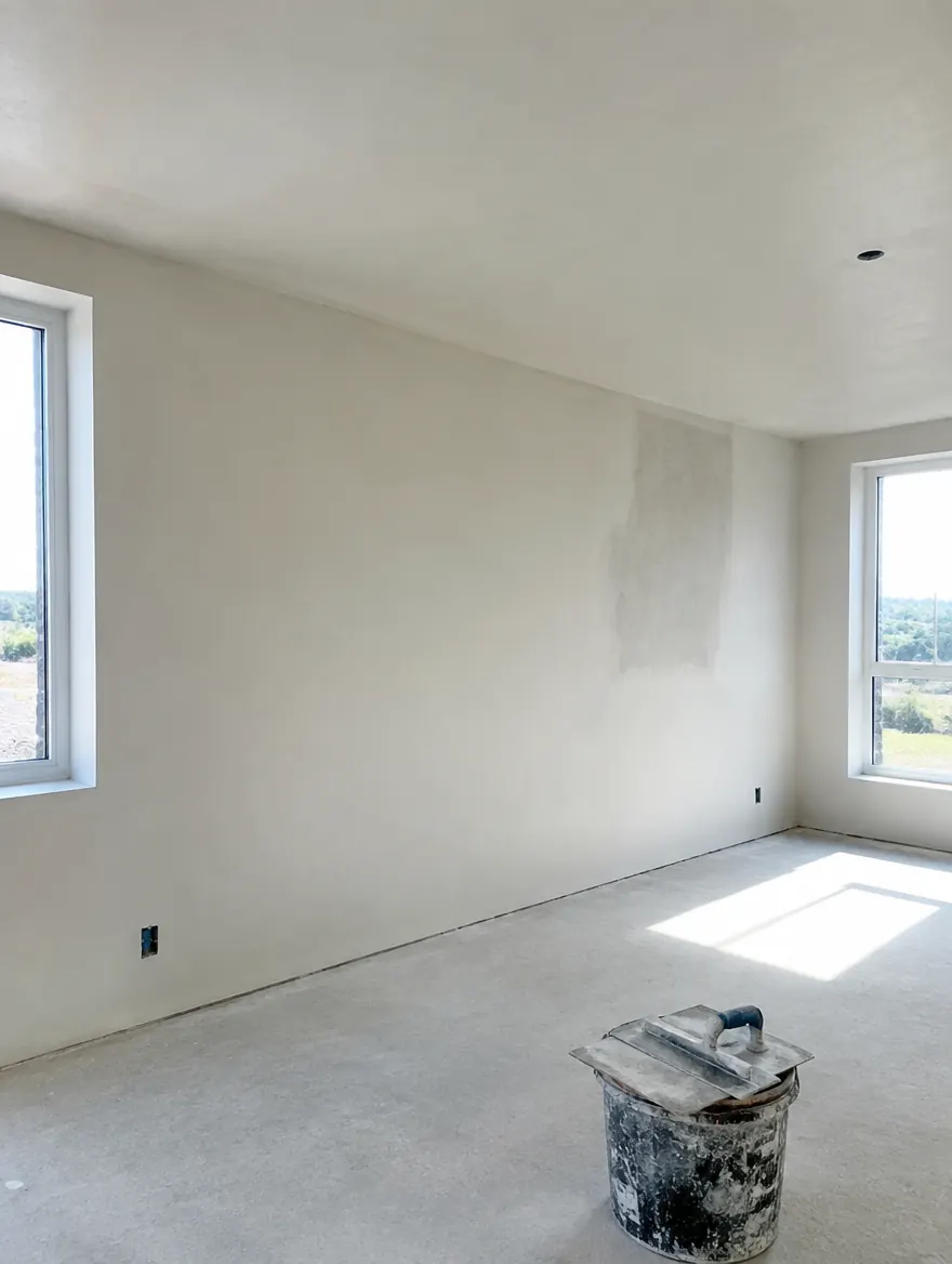 Room with the walls skim-coated smooth in San Marino